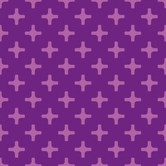Modern abstract repeating symmetrical purple background with plus crosses for wallpaper, decoration, wrapping paper, textiles