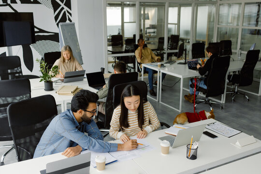 Co-working space technology businesspeople job