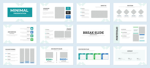Fototapeta na wymiar Minimal PowerPoint presentation slides template design