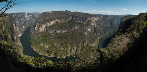 River gorge panoramic view in Mexico