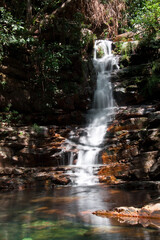 Fototapeta premium One of the many waterfalls that can be found in Chapada dos Veadeiros, near Alto Parariso, Brazil