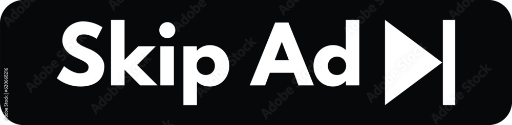 Poster skip ad button icon vector . button for web sites or players. skip advertisement web icon isolated o