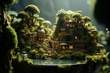 Miniature Fantasy world created with Generative AI