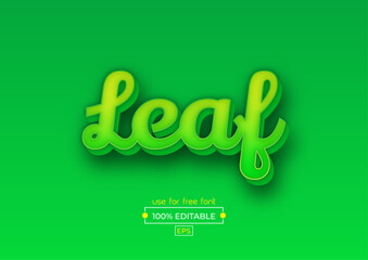Leaf Text Effect Template & editable text effect 3d style