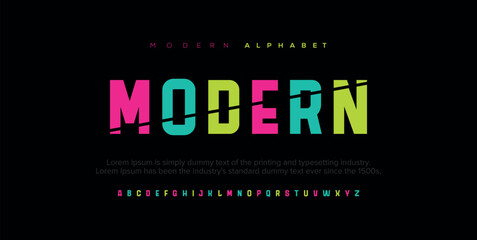 Modern Bold Font Sport Alphabet. Typography urban style fonts for technology, digital, movie logo design. vector illustration.