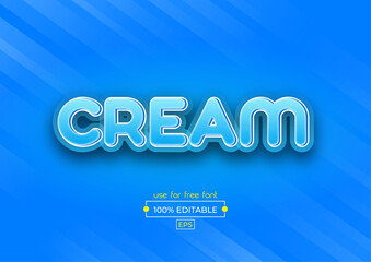 Cream Text Effect Template & editable text effect 3d style