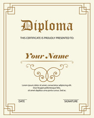 Diploma, certificate design template