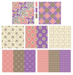 Four Color Basics Vector Repeating Pattern Tile Collection