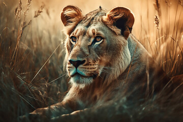 Fierce Grace: A Wild Lioness in the Open Savanna