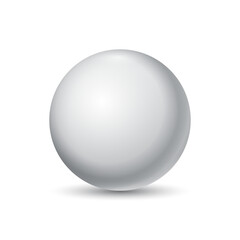 White ball. Sphere on a light background. Vector for your graphic design.