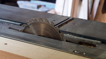 Woodworking machine. A machine for cutting wood. Circular saw