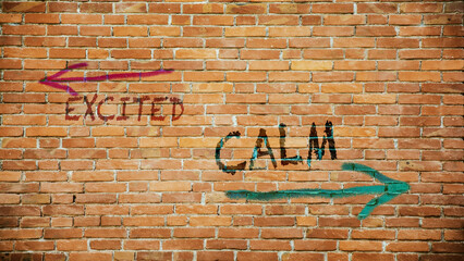 Street Sign Calm versus Excited