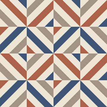 Fototapeta 70s retro lines design, seamless vector pattern
