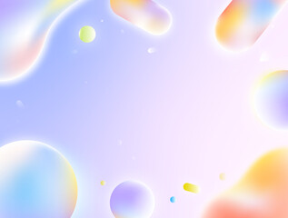 Abstract metallic spheres in fluid motion on Dreamy background.