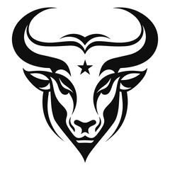 Taurus zodiac star sign simple abstract logo