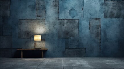 Background with grain texture. Navy Blue dark wallpaper. Abstract grunge decorative blue wall