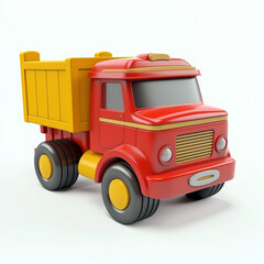 Naklejka premium toy truck isolated on white , generative ai