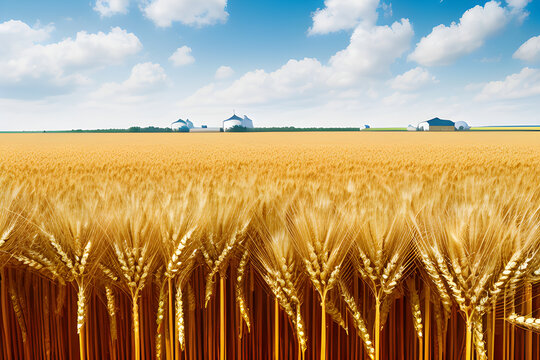An image of a farmer's wheat field. (AI-generated fictional illustration)
