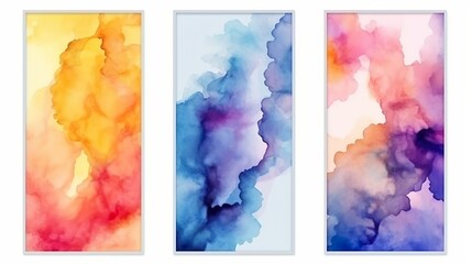 Watercolor abstract background. Purple watercolor background. Abstract vector paint splash, isolated on white backdrop. Aquarelle texture.