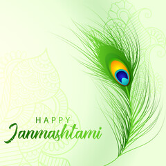 Fototapeta na wymiar Happy Krishna Janmashtami indian cultural festival background design.