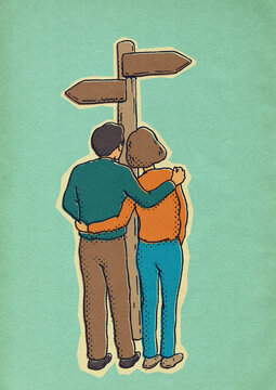 Man and Woman Planning a Trip