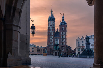 Fototapeta na wymiar Old city center of Krakow, Poland