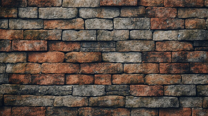 Obraz premium Brick wall texture pattern background 3D render illustration. Generative Ai.