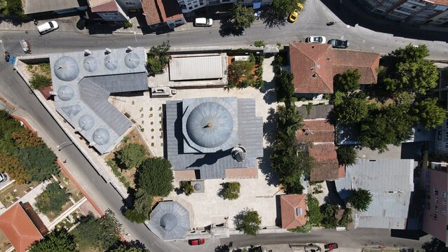Drone View of Istanbul Beylerbeyi Mosque from Above
