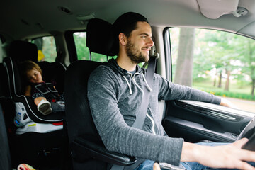 Dad drives daughter around in van