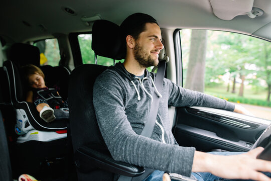 Dad drives daughter around in van