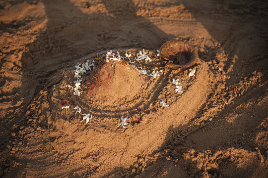 A lingam at seashore.