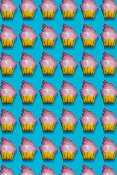 pattern of balloons in the shape of cupcakes