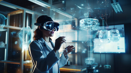 A virtual reality lab glass for medical and chemical training simulation procedure 