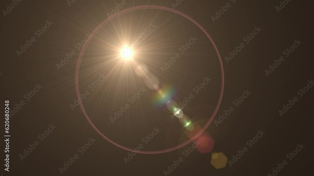 Poster dramatic light leak with different glow ring animation. 2d rendering abstract background