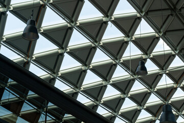 Modern metal architectural triangle patterns