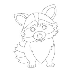 raccoon vector character vector outline coloring book
