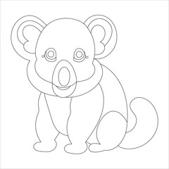 cute koala character vector graphics coloring outline