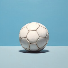Soccer ball against a light blue background, capturing the essence of the beloved sport. Generative Ai, Ai.