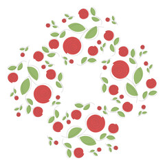 ornament background round red flowers vector