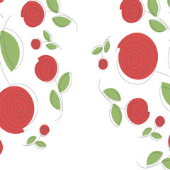 ornament background round red flowers vector