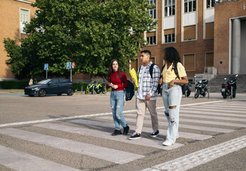 Young Students on the way to class At University