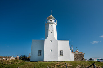 Fototapeta na wymiar Inceburun Lighthouse in Sinop. Turkey. Inceburun is the northernmost point of the Turkey.