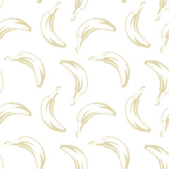 Vintage pattern with banana for decorative design. Fabric print.