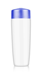 White plastic bottle with spray on white background