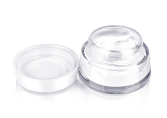 Tube of cream, white cream on a white background.
