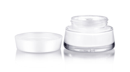 Tube of cream, white cream on a white background.