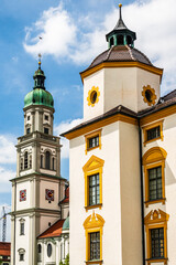 Obraz premium historic buildings at the old town of Kempten - Germany