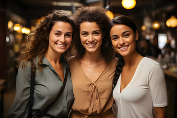 Fototapeta premium Empowered Women in Business, Women Owned Businesses Networking Meeting, Realistic Celebrating International Womens Day
