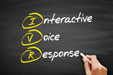 IVR - Interactive Voice Response, acronym business concept on blackboard