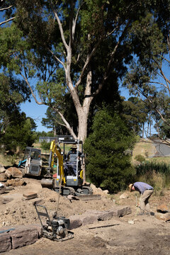 Landscape Architect at work on redesign of residential garden